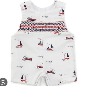 Edgehill Collection White and Navy Nautical One Piece
